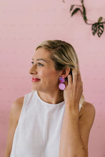 Load image into Gallery viewer, 'Flower Drop' Poppy and Daisy Print Dangle Earrings