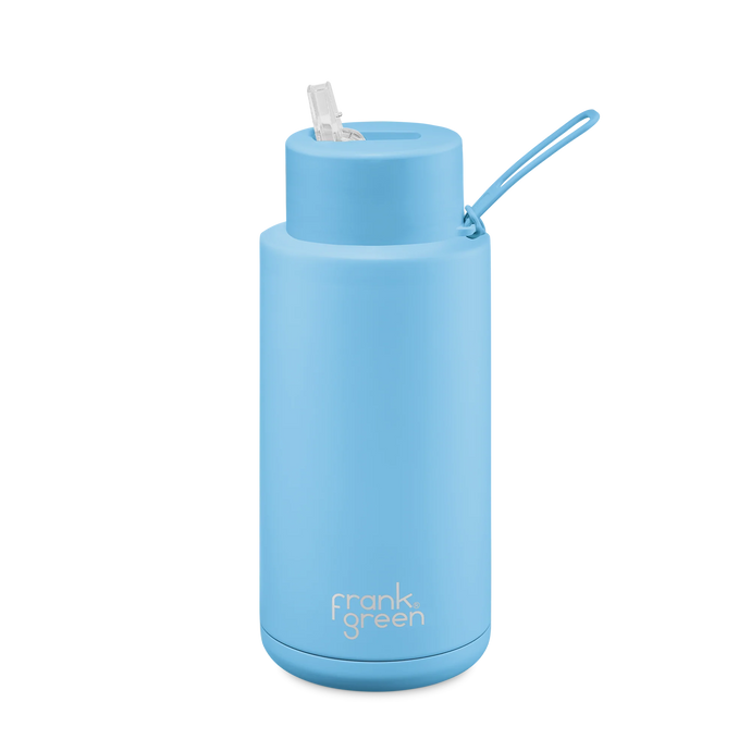 Sky Blue Ceramic Reusable Bottle 34oz/1L - Frank Green