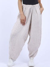 Load image into Gallery viewer, &#39;Giulia&#39; Beige Wide Leg Linen Relaxed Baggy Trouser