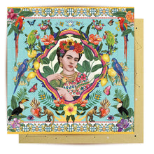 Load image into Gallery viewer, Frida Kahlo &#39;Mexican Folklore Blue Tiles&#39; Greeting Card