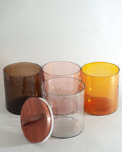 Load image into Gallery viewer, Clear Small Canister - Handblown Recycled Glass