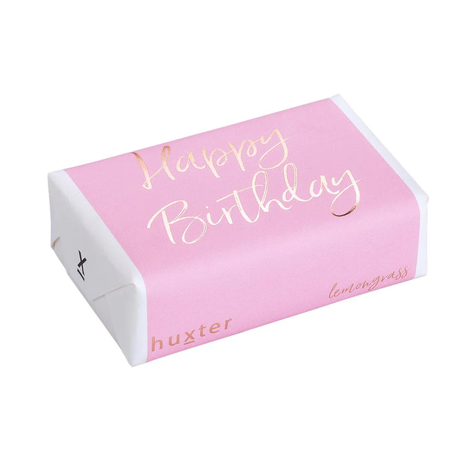 'Happy Birthday' Pale Pink & Rose Gold Foil Soap