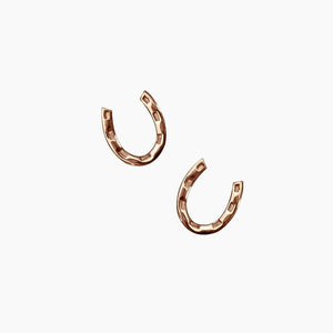 Horseshoe Stud Earrings - Rose Gold