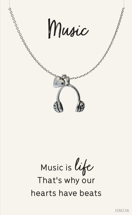 'Music is Life...' Jewellery Card