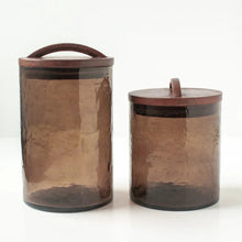 Load image into Gallery viewer, Smoke Small Canister - Handblown Recycled Glass