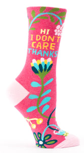 'I Don't Care' Women's Socks