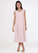 Load image into Gallery viewer, Pastel Pink Embroidered Sleeveless Nightie