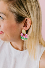 Load image into Gallery viewer, &#39;Moops&#39; Paper Daisy Print Dangle Earrings