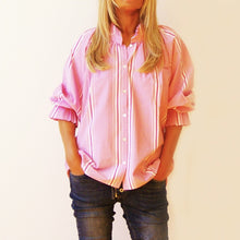 Load image into Gallery viewer, Olive Shirt in Pink Sherbet Stripe - Who's Charlie