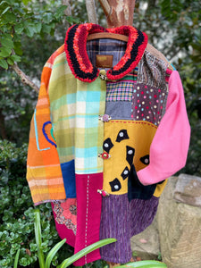 'Heart on Your Sleeve' - Recycled Handmade Blanket Jacket