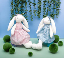 Load image into Gallery viewer, Lucy the Rabbit with Blue Dress Petite Vous Plush