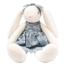 Load image into Gallery viewer, Lucy the Rabbit with Blue Dress Petite Vous Plush