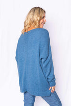 Load image into Gallery viewer, Denim Peyton Mohair Mix Scoop Neck Sweater with Back Seam