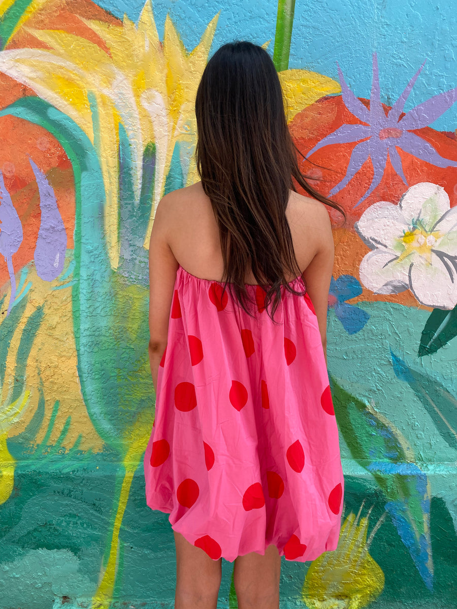 Pink/Red Polka Dot Bubble Mini Dress - By Frankie By a Farmer's Daughter Pink/Red Polka Dot Bubble Mini Dress - By Frankie By a Farmer's Daughter