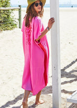 Load image into Gallery viewer, Pink/Red Resort Cheesecloth Beach Dress - Hammill & Co