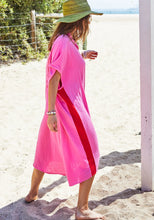 Load image into Gallery viewer, Pink/Red Resort Cheesecloth Beach Dress - Hammill & Co