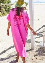 Load image into Gallery viewer, Pink/Red Resort Cheesecloth Beach Dress - Hammill & Co