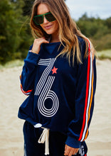 Load image into Gallery viewer, Retro 76 Navy Velour Sweat - Hammill &amp; Co