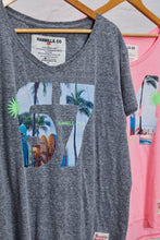 Load image into Gallery viewer, Charcoal Retro Palm V Neck Tee - Hammill & Co