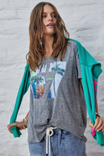 Load image into Gallery viewer, Charcoal Retro Palm V Neck Tee - Hammill & Co
