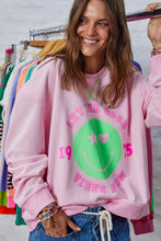 Load image into Gallery viewer, Pink Happy Smily Washed Sweat - Hammill & Co