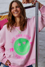 Load image into Gallery viewer, Pink Happy Smily Washed Sweat - Hammill & Co