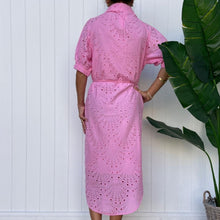 Load image into Gallery viewer, "Madison" Pink Anglaise Maxi Dress