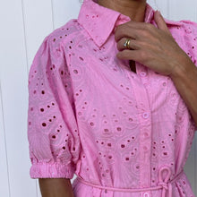 Load image into Gallery viewer, "Madison" Pink Anglaise Maxi Dress