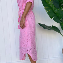 Load image into Gallery viewer, "Madison" Pink Anglaise Maxi Dress