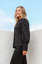Load image into Gallery viewer, Black Seria Italian Linen Top
