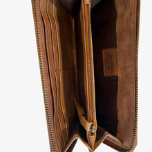 Load image into Gallery viewer, Brown Sheep Fur & Brown Leather Clutch Wallet