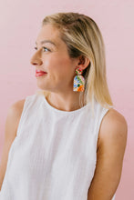 Load image into Gallery viewer, &#39;Shelley&#39; Paper Daisy Print Dangle Earrings