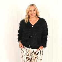Load image into Gallery viewer, "Sophie" Black Fluffy Jacket - Love Lola