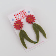 Load image into Gallery viewer, &#39;Melissa&#39; Raspberry / Olive Dangle Earrings