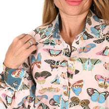 Load image into Gallery viewer, "Scarlett" Top in Emerge Pink Butterfly Print - Palm Cove