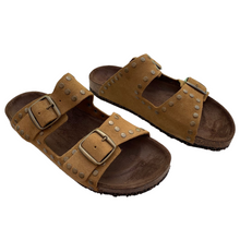 Load image into Gallery viewer, Bosabo Rivet Slides - Tan Suede