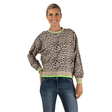 Load image into Gallery viewer, Beige/Green Fluoro Leo Spotted Top