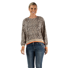 Load image into Gallery viewer, Beige/Orange Fluoro Leo Spotted Top