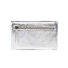 Load image into Gallery viewer, Mila Leather Purse - Silver/Black Inside