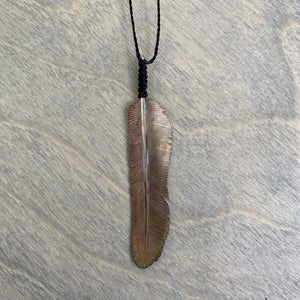 Small Pink Pearl Flight Feather Necklace
