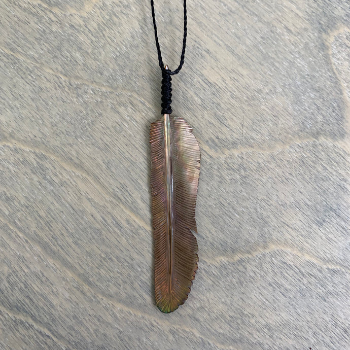 Small Pink Pearl Flight Feather Necklace