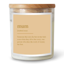 Load image into Gallery viewer, Mum – Large Commonfolk Collective Dictionary Soul Candle