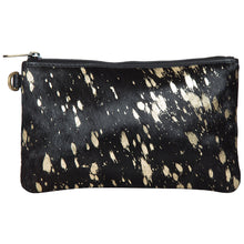 Load image into Gallery viewer, Toronto Cowhide Clutch - Black and Gold Foil Leather