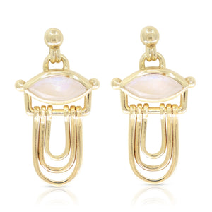 Athena Moonstone Gold Earrings