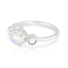 Load image into Gallery viewer, Cora Moonstone And Opal Silver Ring