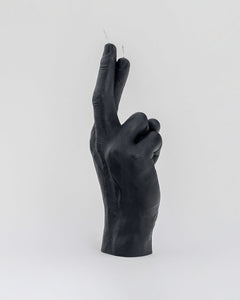 Crossed Fingers Candle Hand - Black