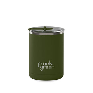 Khaki Ceramic Coffee Cup with Hinged Lid 12oz/355ml - Frank Green