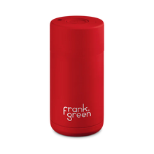 Load image into Gallery viewer, Atomic Red 12oz/355ml Ceramic Reusable Cup with Push Button Lid - Frank Green