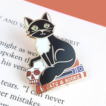 Load image into Gallery viewer, 'Cats And Books' Lapel Pin