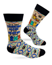Load image into Gallery viewer, 'It’s Not Drinking Alone if the Dog is Home' Men's Crew Socks